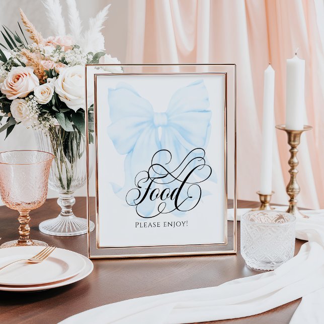 Poster Comida Arco azul moderno Elegante Chá de fraldas (Criador carregado)