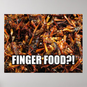Poster Comida asiática fritada do gafanhoto (Takkataen