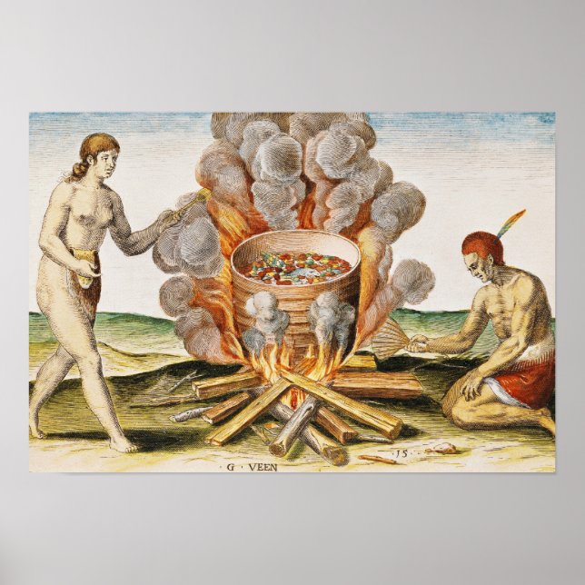 Póster Comida cozinhar em um Pote Terracotta (Frente)