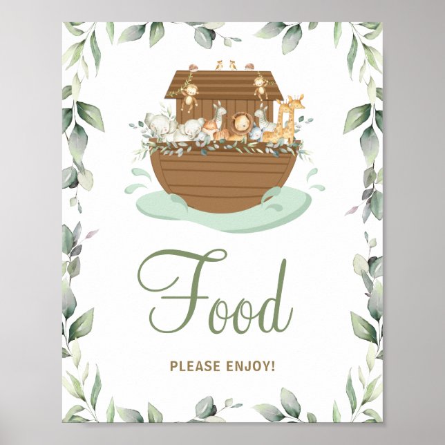 Poster Comida de aniversário do Chá de fraldas de Arca de (Frente)