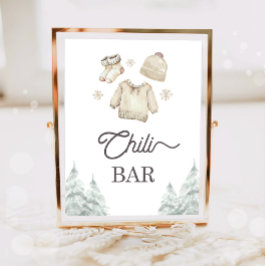 Poster Comida de Bar de Chili Inverno Bebê Está Frio Lá F