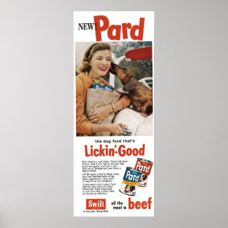 Poster Comida de Cachorro de Anúncio dos anos 1950