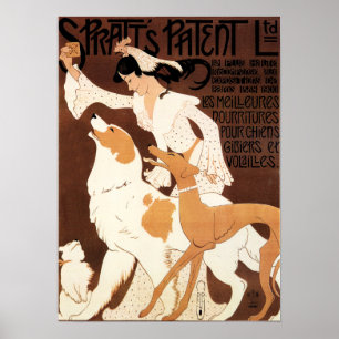 Poster Comida De Cachorro, Vintage, Arte Francesa Deco