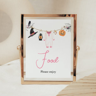 Poster Comida de Chá de fraldas de Boo Rosa