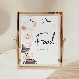 Poster Comida de Chá de fraldas de Boo Rosa