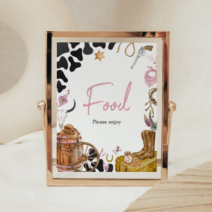 Poster Comida de Chá de fraldas de Cowgirl Ocidental