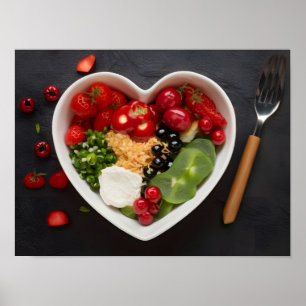 Poster Comida de dieta cardíaca para saúde