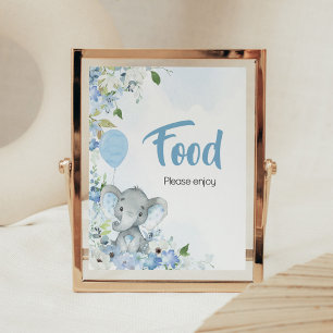 Poster Comida de Elefante de Pequeno Amendoim Azul
