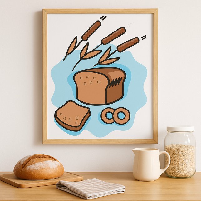Poster Comida de fazendeiro Rustic Whole Bread (Criador carregado)