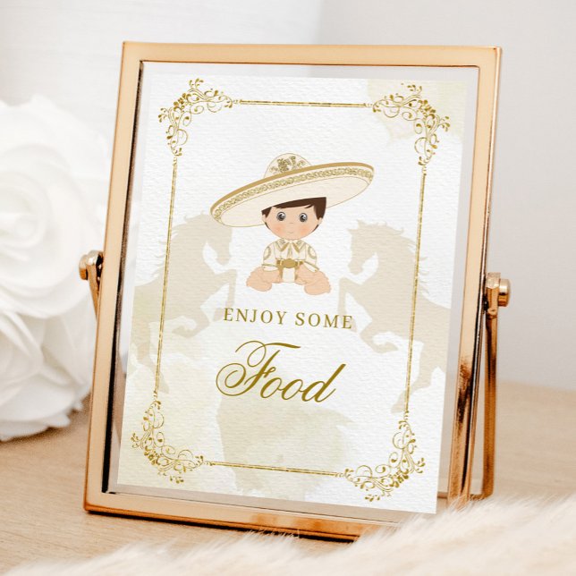 Poster Comida de primeiro aniversario de Batismo Dourado  (Criador carregado)