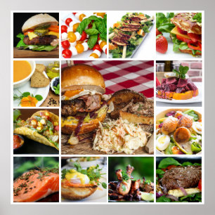 Poster COMIDA DIMINUÍDA   Colagem de restaurantes e hot
