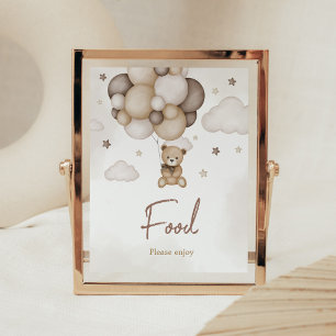 Poster Comida do Balão Castanho de Espera Rápida