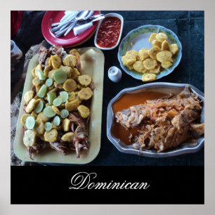 Póster Comida dominicana na praia