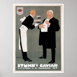 Poster Comida e arte do Peixe Caviar de Stuhr