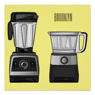 Póster Comida e ilustração do desenho do blender