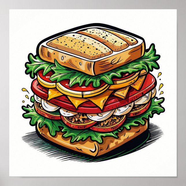 Poster Comida engraçada da Wall art (Frente)