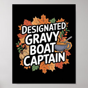 Poster Comida engraçada de Ação de Graças - Capitão do ba