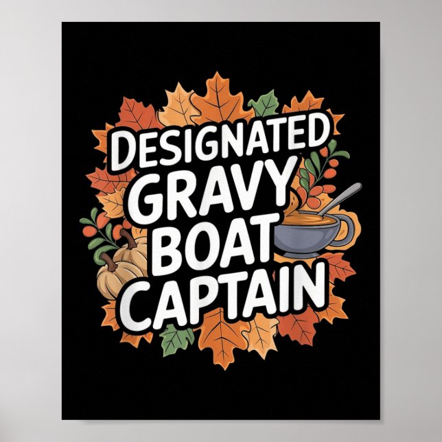 Poster Comida engraçada de Ação de Graças - Capitão do ba (Frente)
