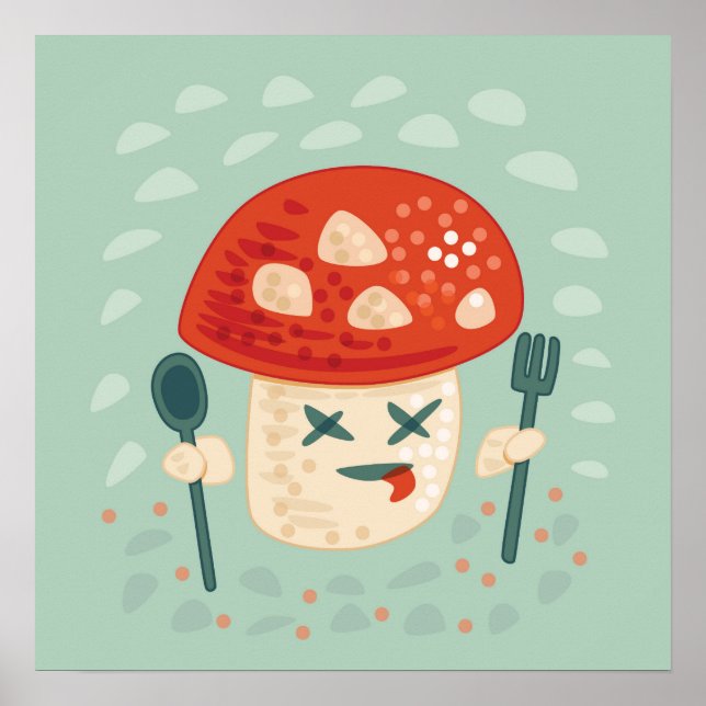 Poster Comida Engraçado Caráter Estranho Da Odondidade (Frente)