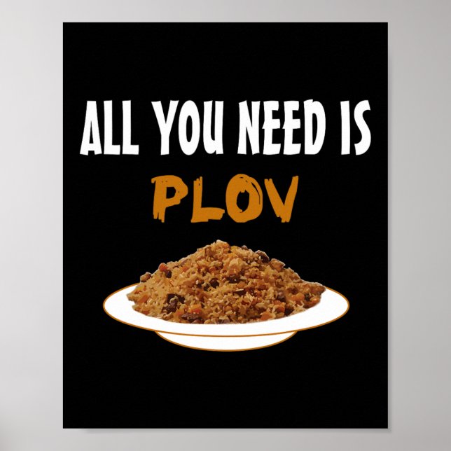 Poster Comida Funny Bukharian Uzbek - Churrasco Plov Love (Frente)