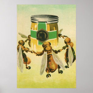 Poster Comida, Jar Dançante De Mel Orgânico