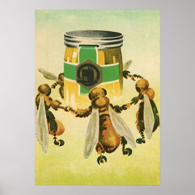 Poster Comida, Jar Dançante De Mel Orgânico (Frente)