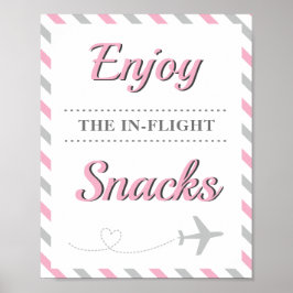Poster Comida Lanches Mesa Viagem Avião Companhia Aérea F
