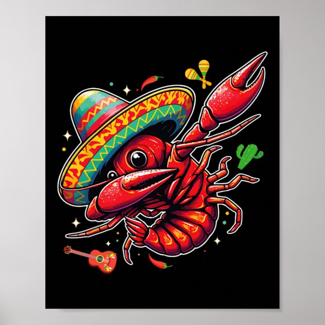 Poster Comida Mexicana Partido Cinco De Mayo Divertido Mé (Frente)