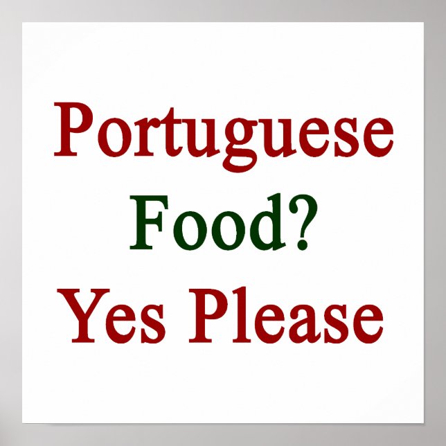Póster Comida Portuguesa Sim Por Favor (Frente)