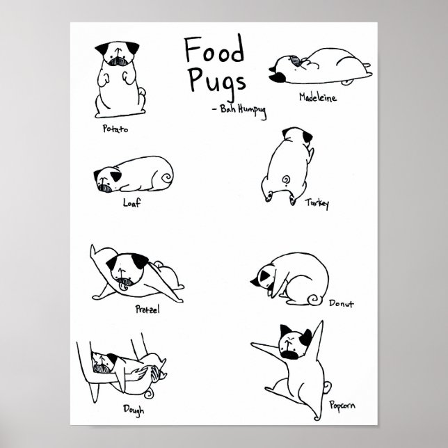 Póster Comida Pugs (Frente)