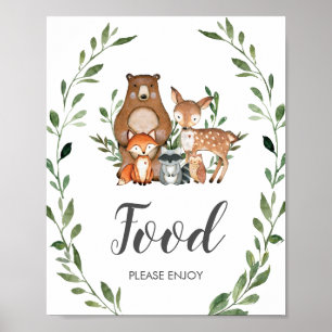 Poster Comida Rústica de Animais da Floresta