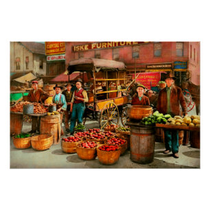 Póster Comida - vegetais - mercado 1908 de Indianapolis