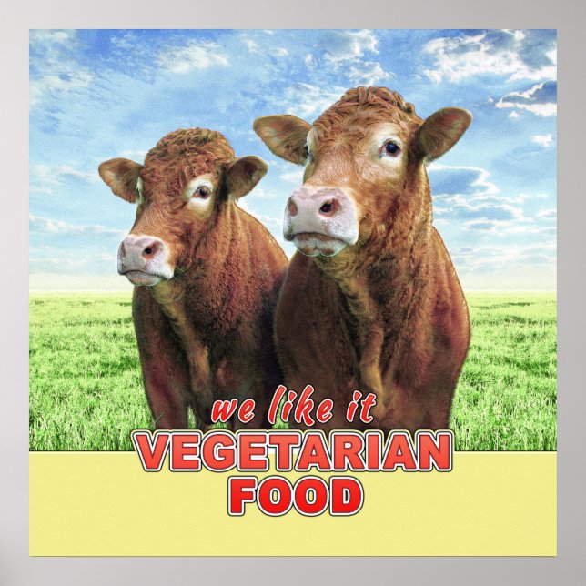 Poster Comida VEGETARIANA gostamos (Frente)