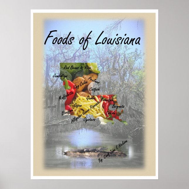 Póster Comidas da Louisiana (Frente)