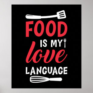 Poster comidas engraçadas amam arte