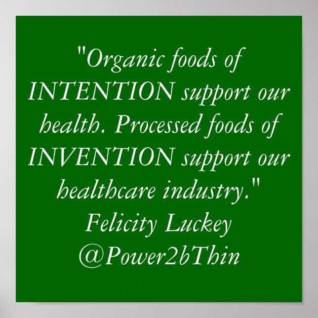 Póster Comidas orgânicas vs. Comidas Processadas (Frente)