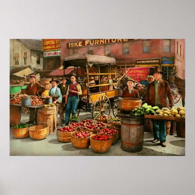 Póster Comidas - Produtos hortícolas - Mercado de Indianá (Frente)