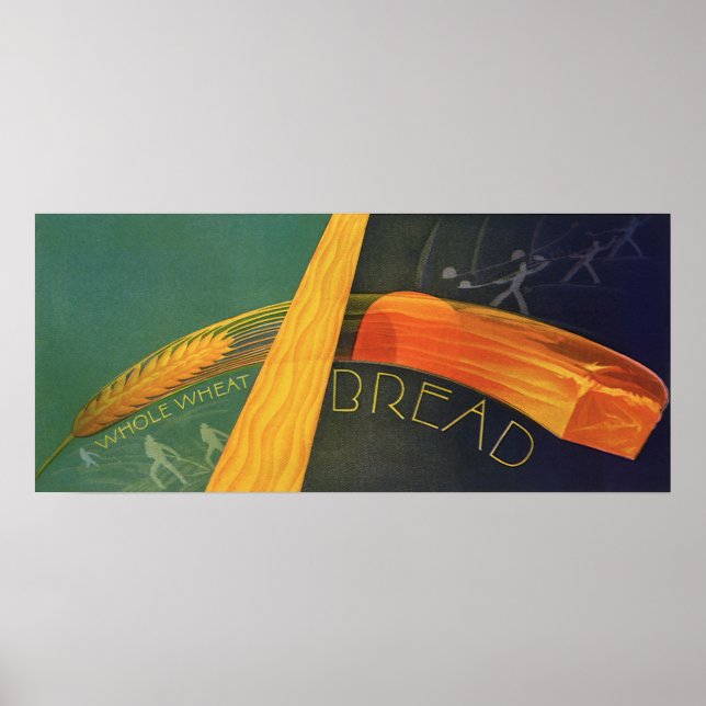 Póster Comidas Saudáveis, Pão De Trigo Com Grãos Inteiros (Frente)