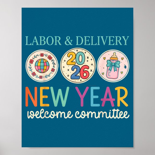 Poster Comitê de Boas-Vindas do Ano Novo 2026 Trabalho &  (Frente)