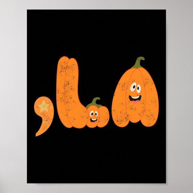 Poster Comma La Funny Kamala Pumpkins Halloween (Frente)