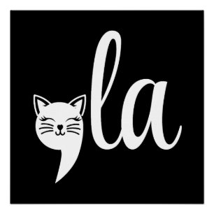 Póster Comma La Kamala Harris - mãe de gato para Kamala