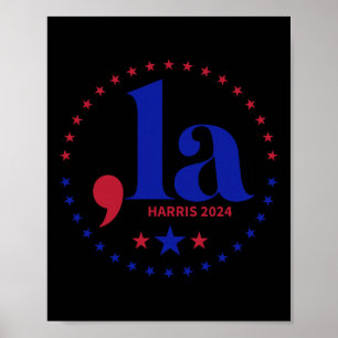 Poster Comma La Kamala Harris Para O Presidente 2024 Funn