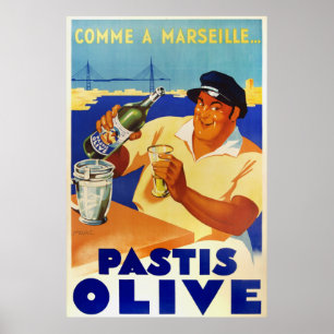 Poster Comme verde-oliva de Pastis um francês 1936 do