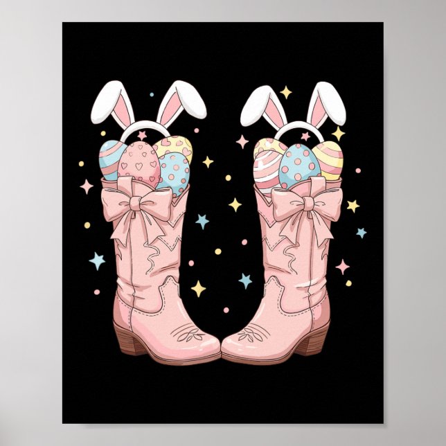Poster Como a Páscoa da Páscoa Ocidental Bunny Cowboy Boo (Frente)