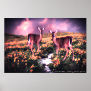 Poster Como as calças dos cervos para o ribeiro da água