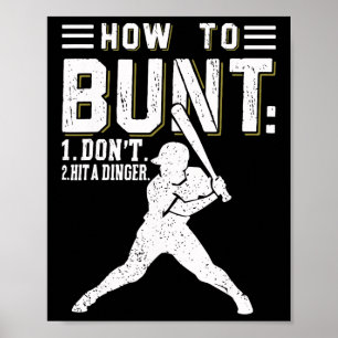 Poster Como Buntar Não Acerte Um Dinger Engraçado Beisebo