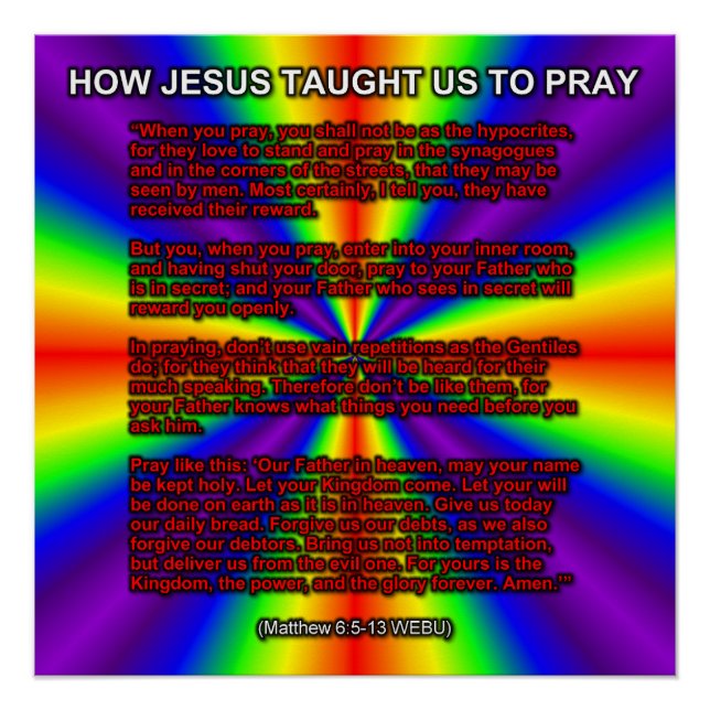 Póster Como Jesus Nos Ensinou a Orar (Frente)