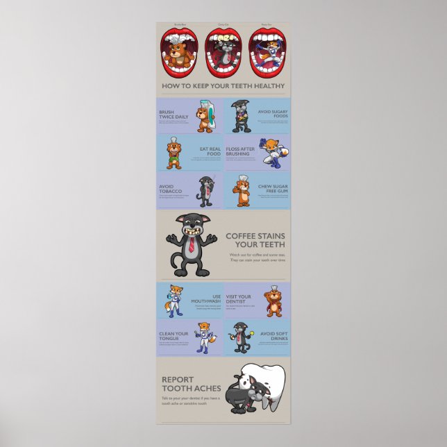 Póster Como Manter Seus Dentes Saudáveis (Frente)