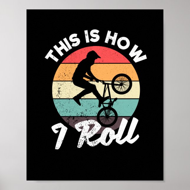 Poster Como montar a bicicleta BMX Vintage Biking Retro (Frente)