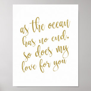 Póster Como o oceano não tem fim Sinal Glitter 8x10 Doura
